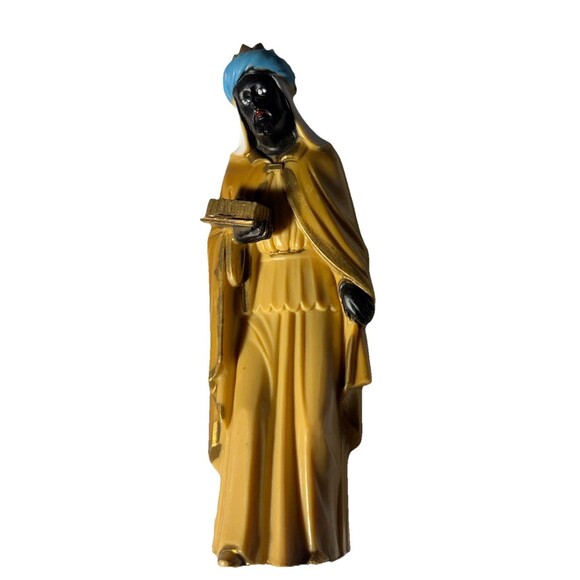 Vintage Art Plastics Nativity King Balthazar Replacement Figure Hong Kong 5” - Picture 1 of 7